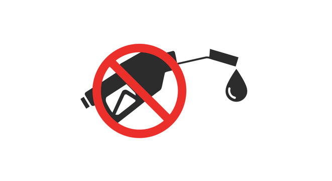 No Gasoline Fuel Pump Prohibition Sign.