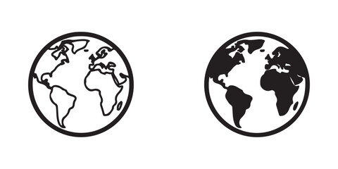Obraz premium Two contrasting world map icons
