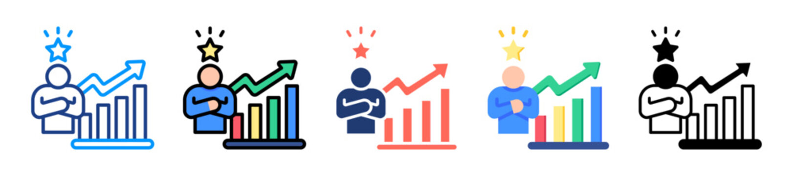 Personal Growth Icon Sheet Multiple Style Collection 
