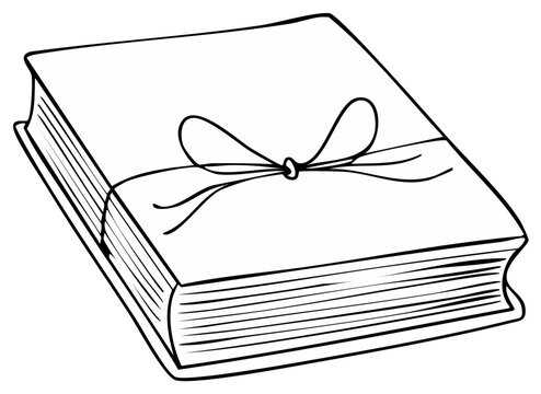 Closed book with a tied bow