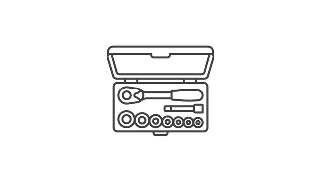 Small socket wrench kit with ratchet in compact case