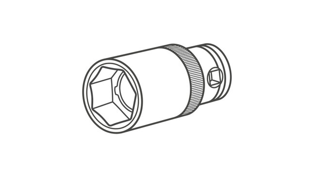 Deep hexagon socket wrench attachment tool.