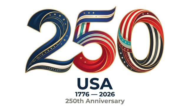 Celebrating USA's 250th Anniversary with Patriotic Number Illustration