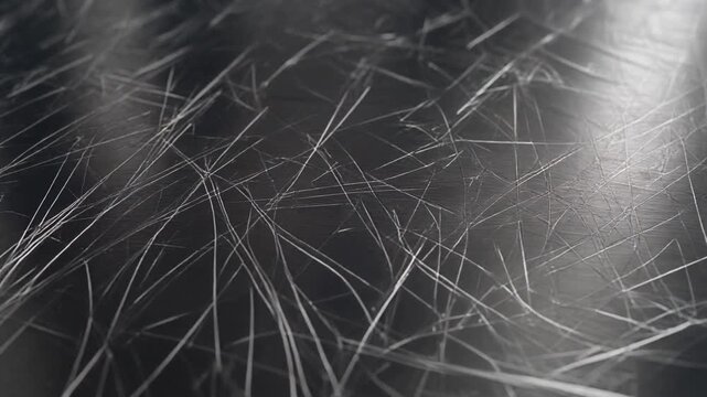 Scratches on a metal surface closeup.