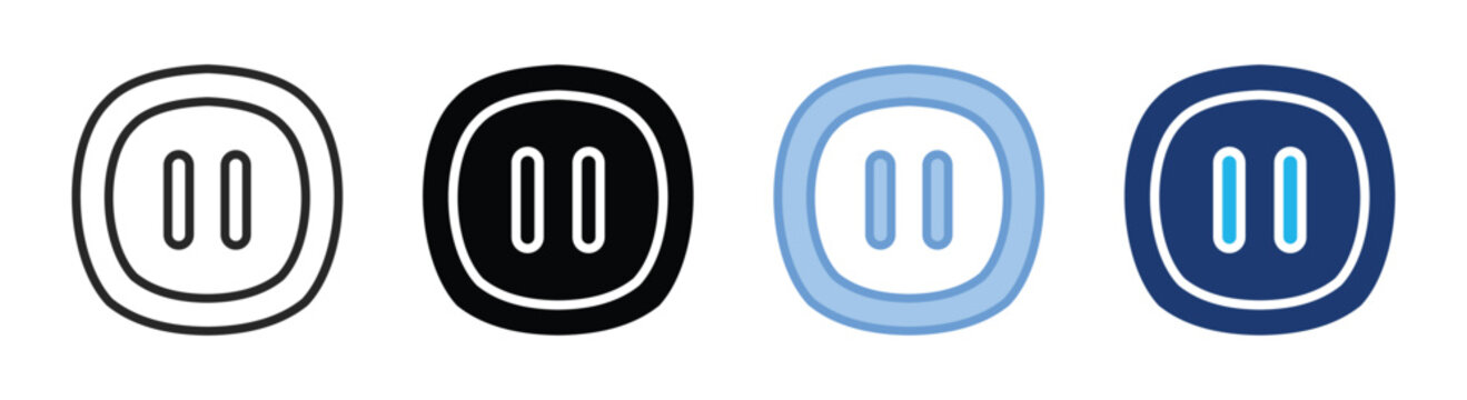 Play button icon set multiple style collection