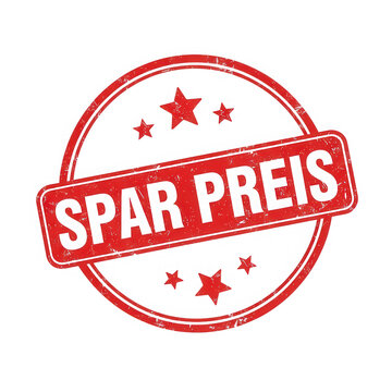 Red round rubber stamp with german spar preis text for sale discount isolated on transparent background