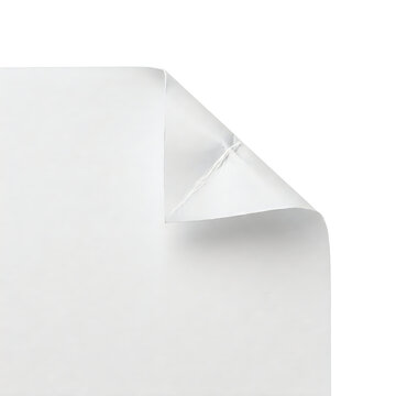A single sheet of blank white paper with a curled corner ready for your text or design