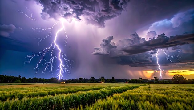A dramatic stormy landscape with lightning (1)