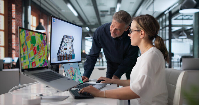 BIM Manager And Team Review 3D City Model