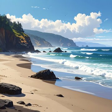 Ocean coast scenic view