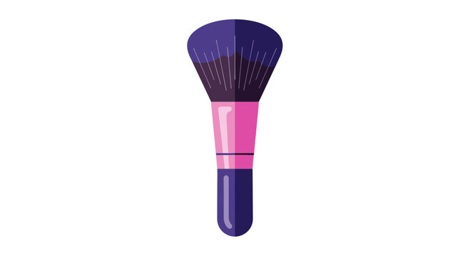 Vibrant Makeup Brush Isolated on White Background
