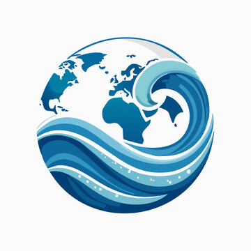 Globe with Ocean Waves Symbolizing Global Water Resources.