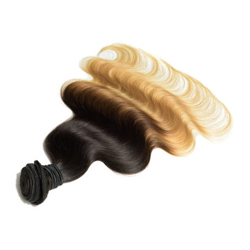 Body wavy black to blonde ombre human hair weaves extensions bundle