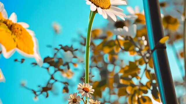 Vibrant Daisies Under a Sunny Sky