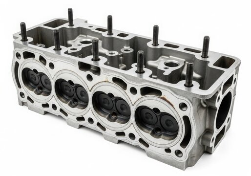Engine cylinder block with bolted heads