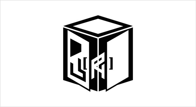 Abstract geometric cube logo design with bold lettering.