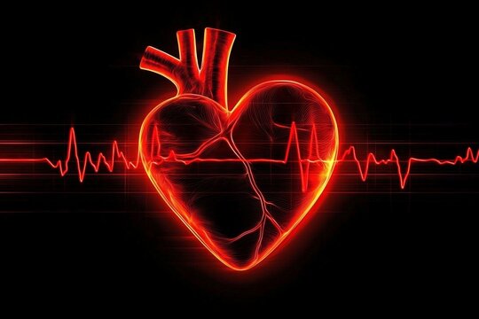 This design merges a classic heart shape with an energetic cardio pulse, symbolizing health and life.