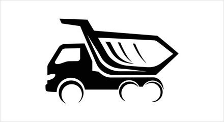 Black Silhouette of a Dump Truck Icon. © Galon