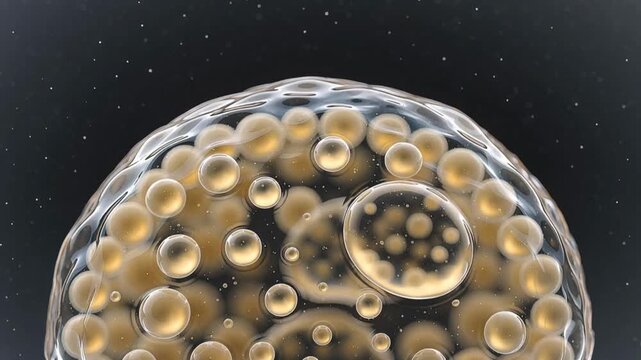 Fatty Liver Cell Steatosis and Lipid Accumulation, NAFLD Disease Progression 3D Animation for Hepatology Presentation