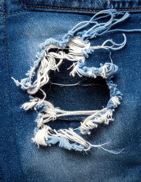 Ripped denim pocket