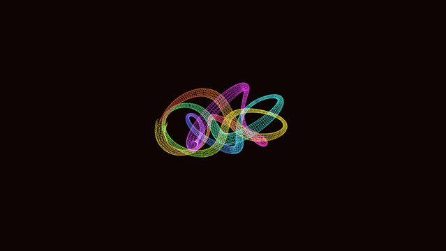 sacred geometry torus knot wireframe 3d