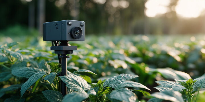 Innovative precision agriculture technology solutions farm fields image capture green environment close-up view advancing farming concepts