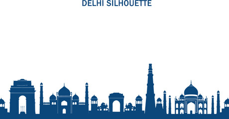 Delhi skyline silhouette india landmark icon © Mohammad