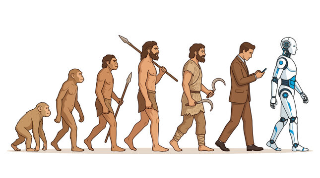 Evolution of Humankind: A Timeline from Primate Ancestry to Modern Humans and a Robotic Future