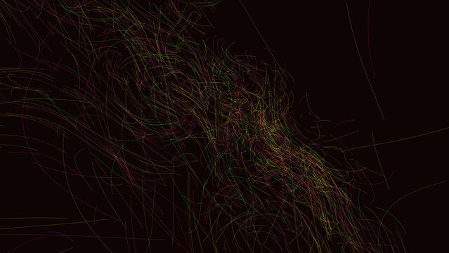 stochastic flow field ribbons 3d