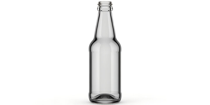 Empty glass beer bottle standing upright
