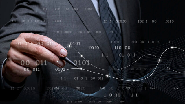 Futuristic business desktop wallpaper, binary code, digital remix