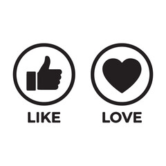 Fototapeta premium Minimalist vector illustration of social media reaction icons. Blue 