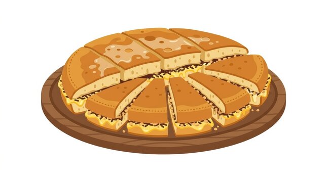 Martabak Manis Delicious Sweet Pancake Sliced on a Wooden Tray