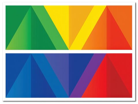 Colorful poster shows various types of triangles with examples highlighting equilateral, isosceles, scalene, right, acute, and obtuse shapes.
