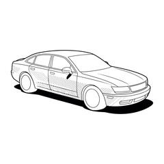 Naklejka premium Car engraving vector illustrations art