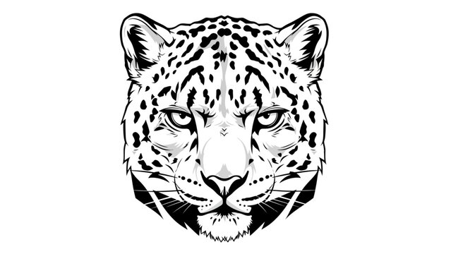 Stylized Leopard Head Vector Illustration