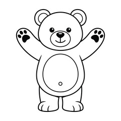 Fototapeta premium Cute standing bear with arms up