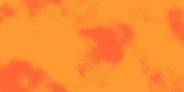 Abstract orange comic-style background featuring smooth halftone gradients and modern pop art design, suitable for web banners and promotional materials.