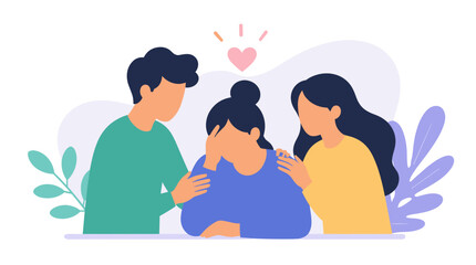 Fototapeta premium Family Group Embracing and Sharing Affection.