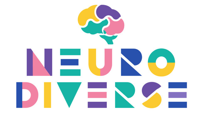 Colorful Brain Illustration Representing Neurodiversity and Inclusion.