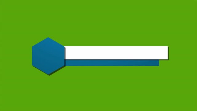 Animated Lower Third Banner with Blue Hexagon Shape on Green Screen Background