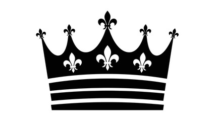 Minimalist Black Crown Icon with Fleur de Lis Details © ISLAH