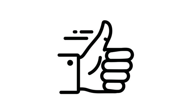 Fast Approval Icon with Thumb Up Gesture