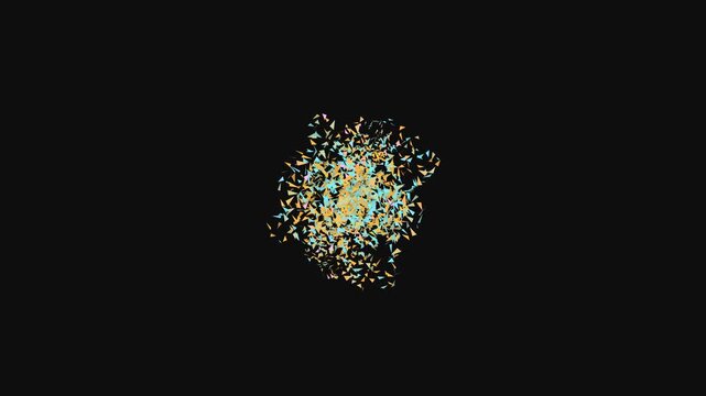 liquid chrome geometric fracture 3d