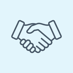 Obraz premium A simple line art icon showing a professional business handshake