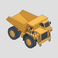 Yellow Mining Dump Truck Vehicle Illustration. © Pras