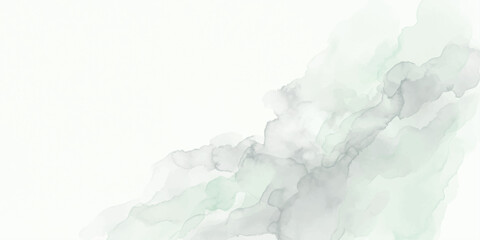 Melting icicles and glacier ice on a white background with blue winter sky, clouds, snow and abstract watercolor texture of nature and fog © MAHIN