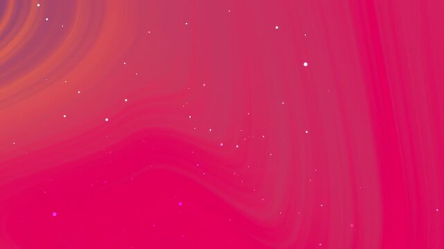 A vibrant abstract background featuring fuchsia and orange liquid-like swirls with shimmering light particles. This dynamic animation creates a modern, artistic backdrop perfect for various creative
