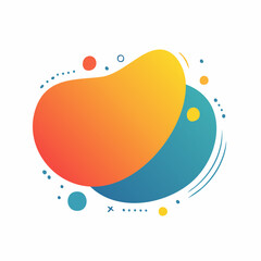 Fototapeta premium Abstract Gradient Blob Shape with Dots and Lines