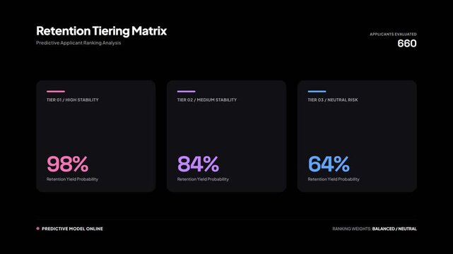 Abstract data visualization with percentage metrics on dark background.